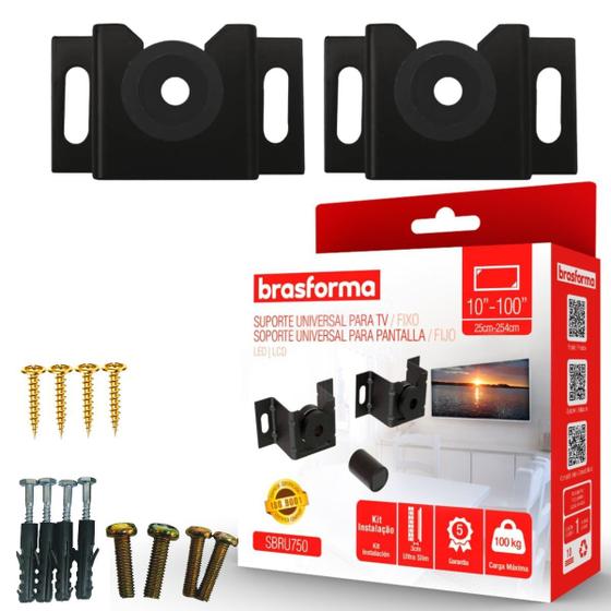 Suporte TV Fixo Universal Para TV 32 42 43 50 52 55 60 65 75 90 100 Polegadas - Brasforma Imagem de Suporte TV Fixo Universal Para TV 32 42 43 50 52 55 60 65 75 90 100 Polegadas