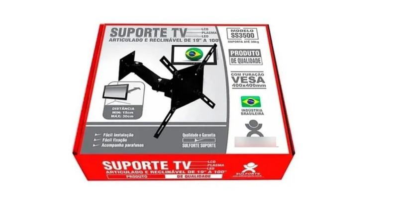 Imagem de Suporte tv ss3500 artic reclin 400mmx400mm sulforte