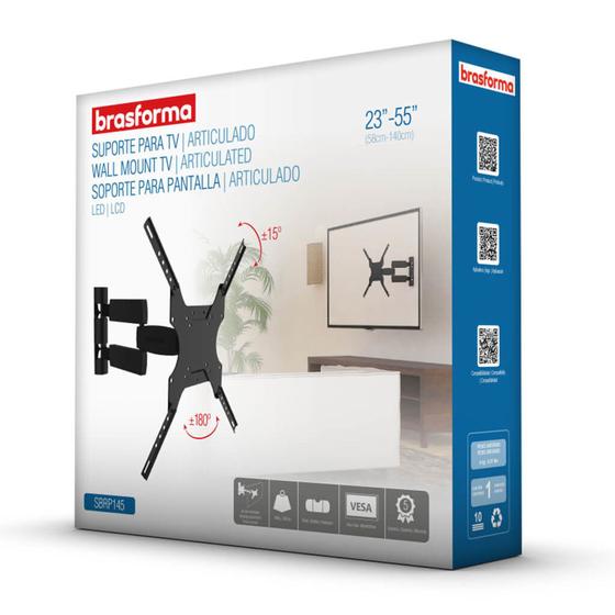 Suporte TV tri articulado brasforma Menor preço em Suporte TV tri articulado brasforma