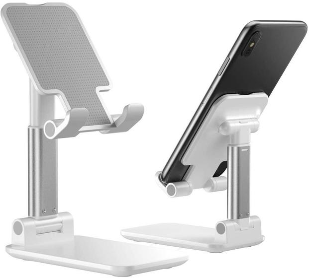 Imagem de Suporte Universal De Celular Mesa Portatil Ajuste Branco