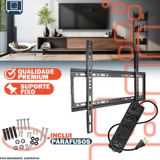 Suporte Universal Fixo Slim para TV 2363 50kg com Filtro de Linha 4 Tomadas 85cm Incluso - Yara Imagem de Suporte Universal Fixo Slim para TV 2363 50kg com Filtro de Linha 4 Tomadas 85cm Incluso