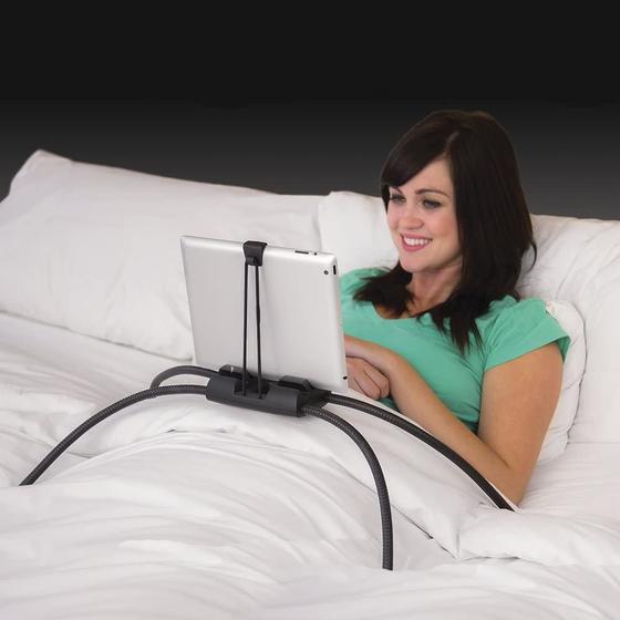 Imagem de Suporte Universal para Tablet - Ideal para Cama, Sofá e Superfícies Irregulares (Preto)