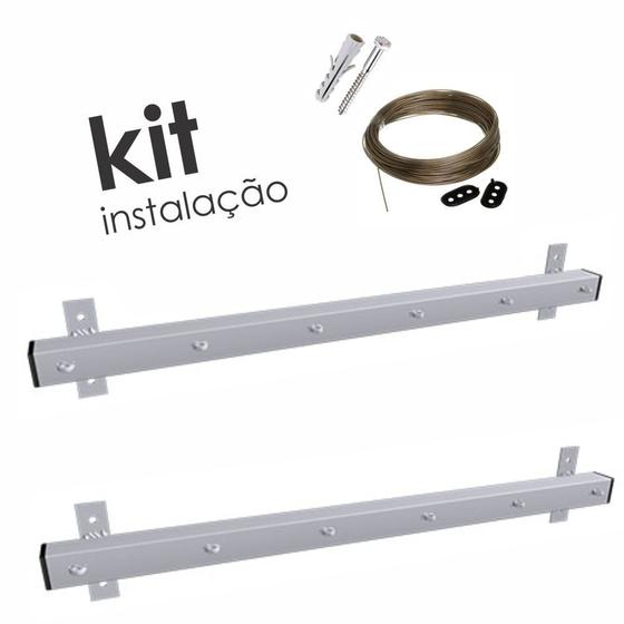Suporte Varal Frontal Fixo p/6 cordões Branco Tam.60cm -157 NV Menor preço em Suporte Varal Frontal Fixo p/6 cordões Branco Tam.60cm -157 NV