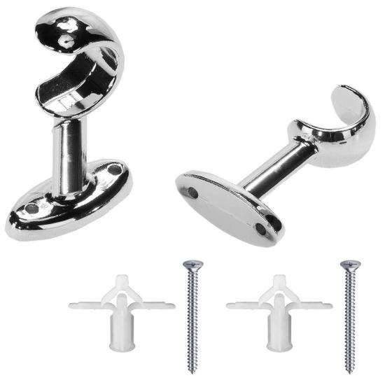 Imagem de Suporte Varão Cortina Simples 28Mm Metal 01 Peça Parede