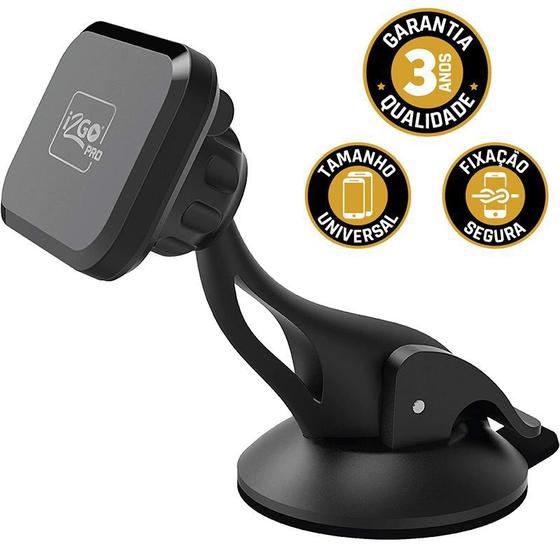 Suporte Veicular Magnético Para Celular GPS 3 em 1 Preto i2GO PRO Menor preço em Suporte Veicular Magnético Para Celular GPS 3 em 1 Preto i2GO PRO