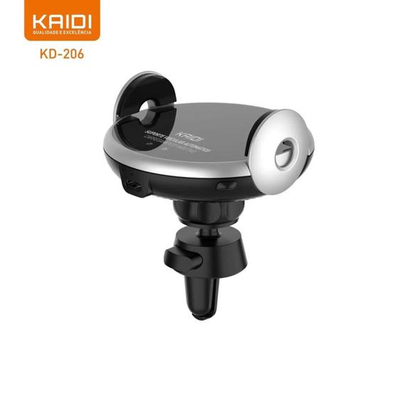 Suporte Veicular Para Celular com Carregamento por Indução - Kaidi KD-206 Menor preço em Suporte Veicular Para Celular com Carregamento por Indução - Kaidi KD-206