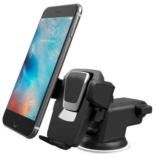Imagem de Suporte Veicular Para Celular E Gps Com Trava Automática E Haste Retrátil De 10cm