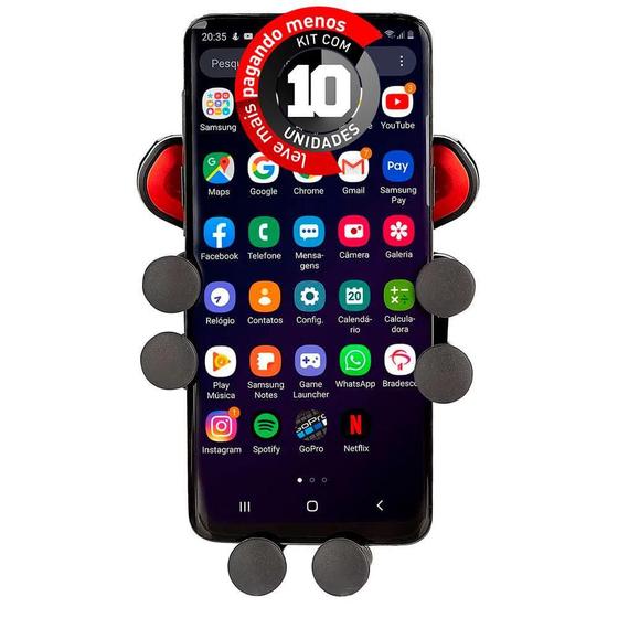 Imagem de Suportes Para Celular, Veicular - Retrátil - Kit Com 10