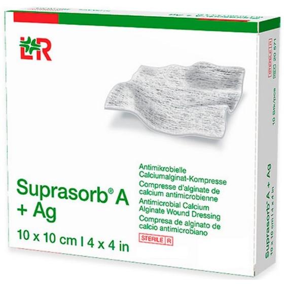 Dc Rauscher Suprasorb a + AG PRO Alginato de Calcio com Prata 10 X 10CM com 10 ...