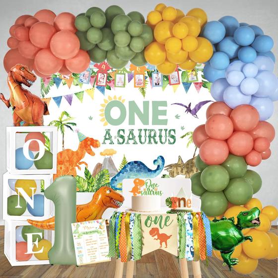 Imagem de Suprimentos de festa YJDFWAUT One a Saurus Dinosaur, 1º aniversário