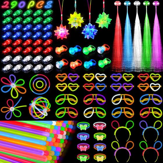 Imagem de Suprimentos para Festa Neon com LED - Kit com 290 Peças TSDATOWR