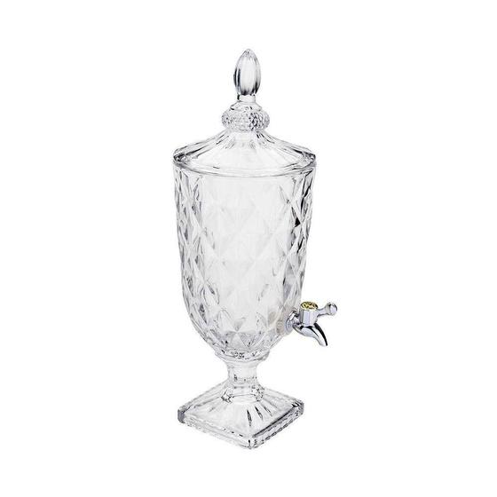 Imagem de Suqueira cristal 3 litros dispenser de vidro bebidas grande agua casamento festa