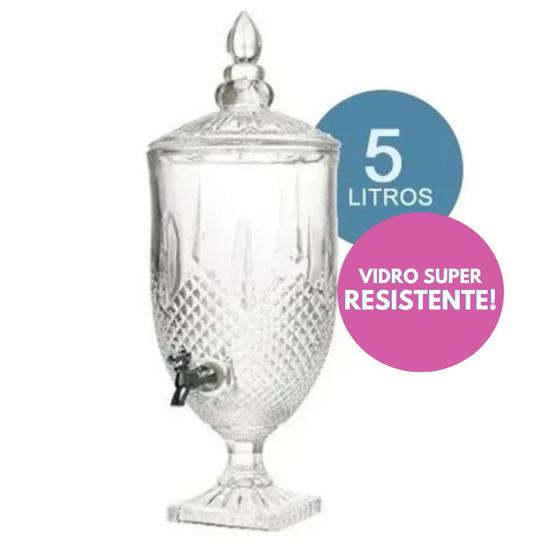 Suqueira De Vidro 5 Litros Menor preço em Suqueira De Vidro 5 Litros