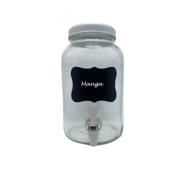 Imagem de Suqueira de vidro cap/3 litros (BRANCA com cromado))