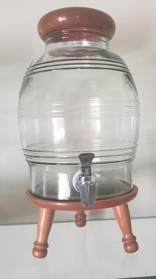Imagem de Suqueira de vidro com tampa e base de madeira 5.4 litros 