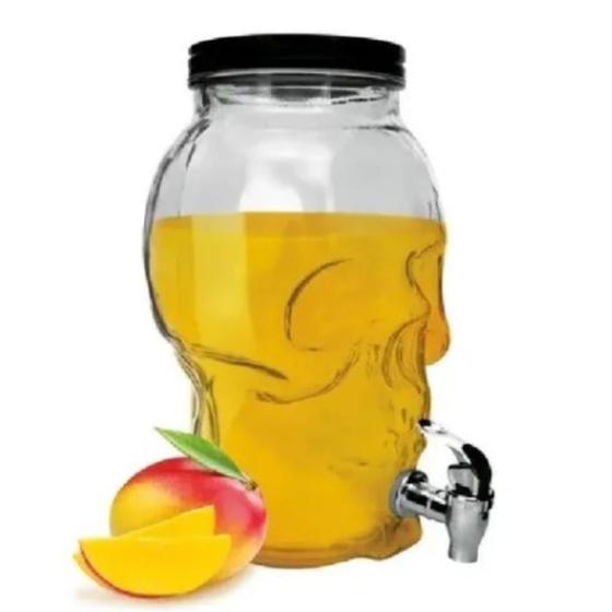 Suqueira Dispenser de Vidro Caveira Skull 5 Litros Menor preço em Suqueira Dispenser de Vidro Caveira Skull 5 Litros