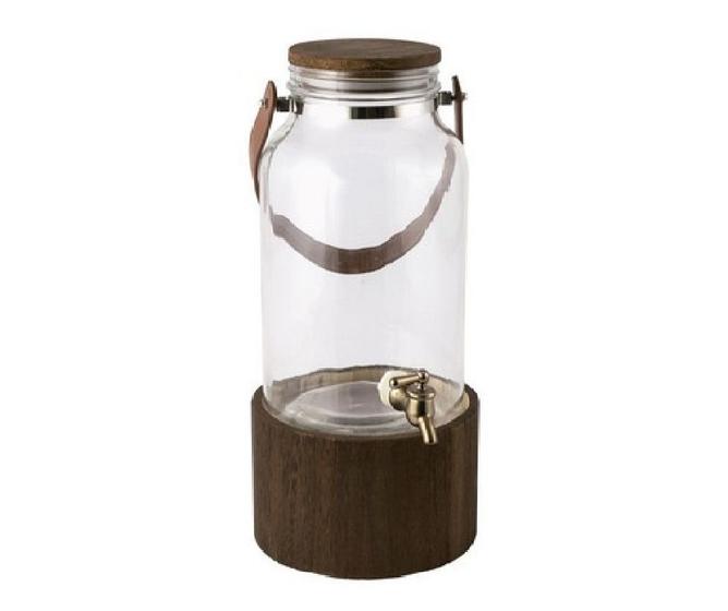 Suqueira em Vidro Base de Bambu e Alça em Couro - Mimo Style Menor preço em Suqueira em Vidro Base de Bambu e Alça em Couro - Mimo Style