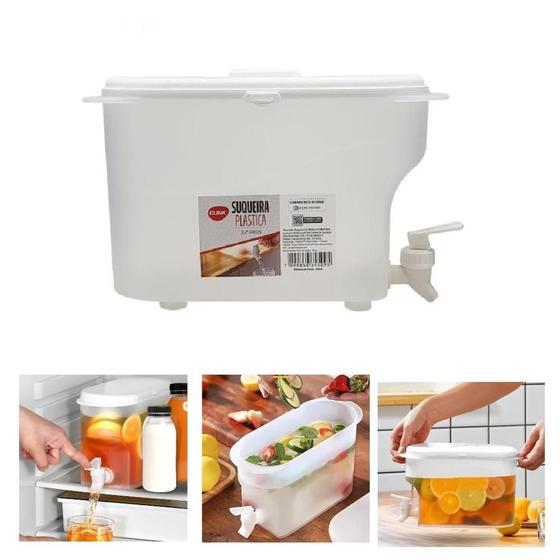 Imagem de Suqueira portatil dispenser de bebidas suco agua camping praia geladeira torneira 3,2l grande