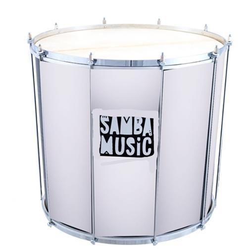 Imagem de Surdo De Madeira Phx 60X18 Samba Music Branco Wood