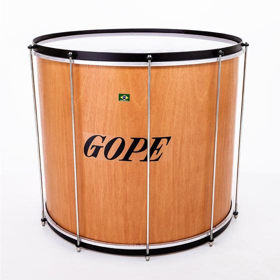 Imagem de Surdo de Madeira Timbalada Gope 50x18 8 Afinações Com Pele Leitosa