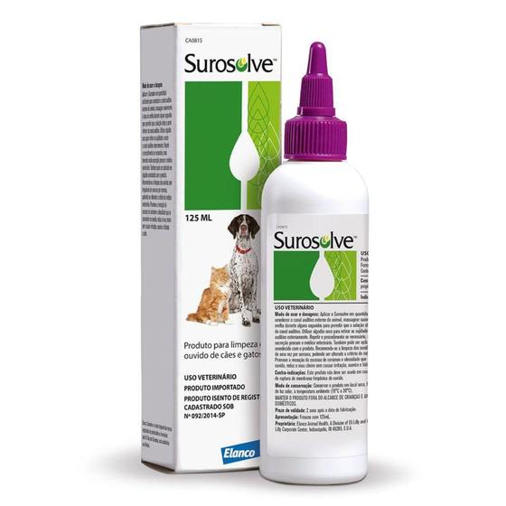 Imagem de Surosolve Limpeza Auricular para Cães e Gatos - 125 mL - Elanco