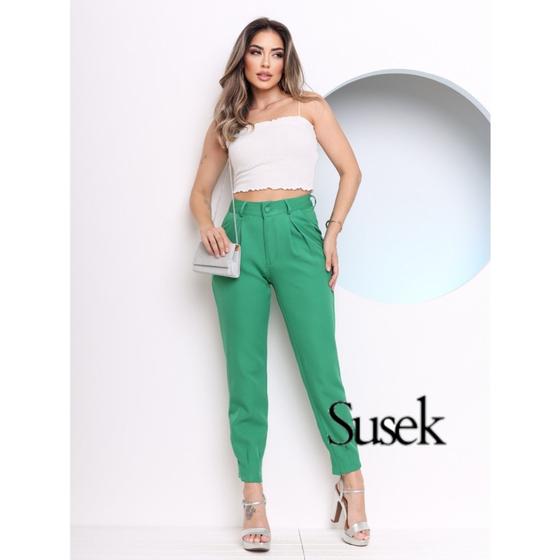 Imagem de Susek Modas Calça Alfaiataria Modelo Jogger Cenoura Ziper na perna  815