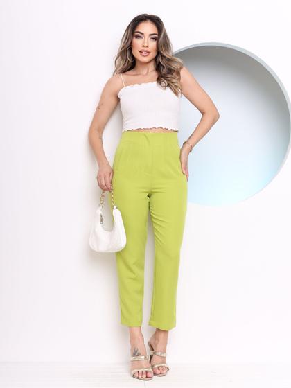 Imagem de Susek Modas Calça Alfaiataria Zr Feminina Cintura Alta Laçamento Moda Luxo Elegancia 020