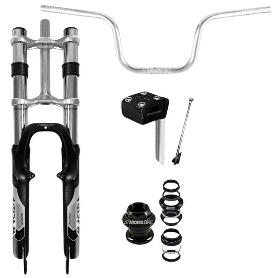 Imagem de Suspensão Bike Aro 26 2 Andar Standard + Guidão Alto Tipo Moto + Mesa + Caixa