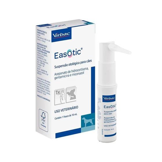 Suspensão Otológica Virbac EasOtic para Cães 10 ml Otológico