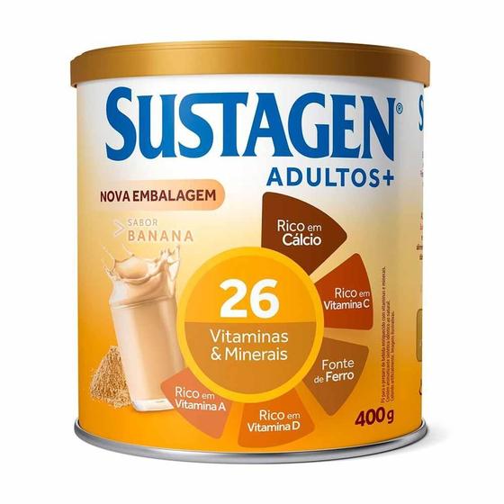 Imagem de Sustagen adultos+ sabor banana com 400g 