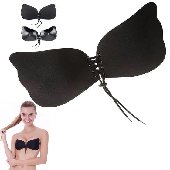 Imagem de Sutia Adesivel Invisivel Sutian M Levanta Aumenta Seio Sem Alça Push Up Regulavel Roupa Intima Confortavel