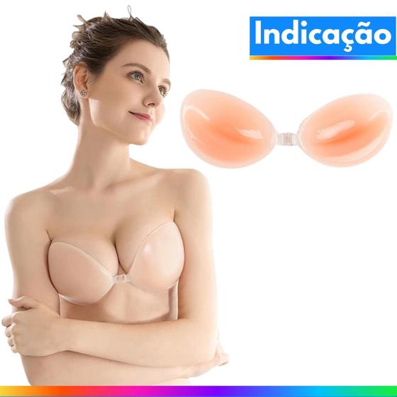 Imagem de Sutiã Adesivo Silicone Invisivel Levanta Seio Transparente Yara