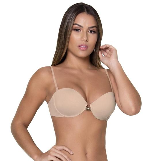 Imagem de Sutiã Alças Remivíveis Costa em Silicone Com Bojo Alças Removíveis Fecho Frontal Com Aro