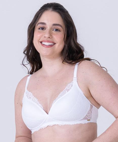 Imagem de Sutiã amamentação com bojo soft, sem aro, em microfibra e renda