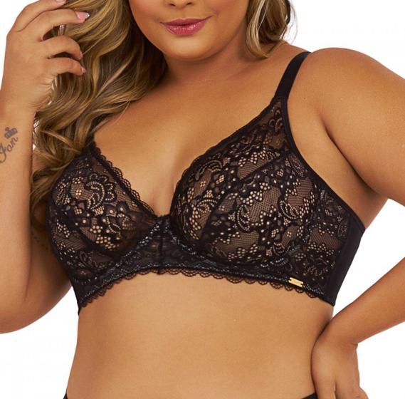 Imagem de Sutiã Com Aro E Renda Em Microfibra Plus Size - Dilady