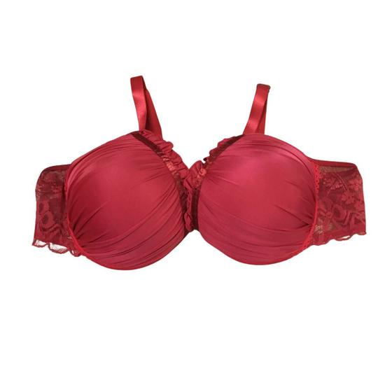 Imagem de Sutiã Com Bojo e Tecido Drapeado e Detalhe de Babado Com Aro de Sustentação Plus Size G4