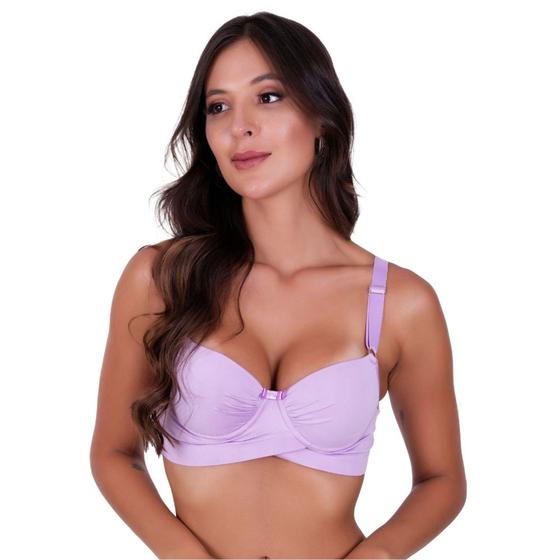 Imagem de Sutiã com Bojo Plus Size Base Cruzada Alça Sustentação Larga 40 ao 52 - c7 ALICE
