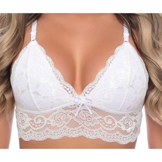 Imagem de Sutiã de Renda Tipo Cropped Lingerie Top de Renda Sem Bojo Sem Aro