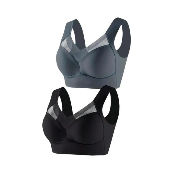 Imagem de Sutiã Esportivo Feminino Plus Size Sem Costura, Sem Fio e Sem Costas - Com Renda