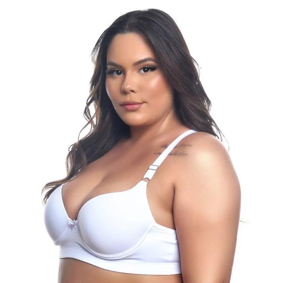 Imagem de Sutiã Liso com Bojo Plus Size Branco