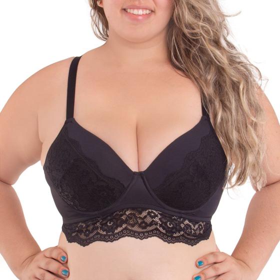 Imagem de Sutiã meia taça em renda plus size liebe -