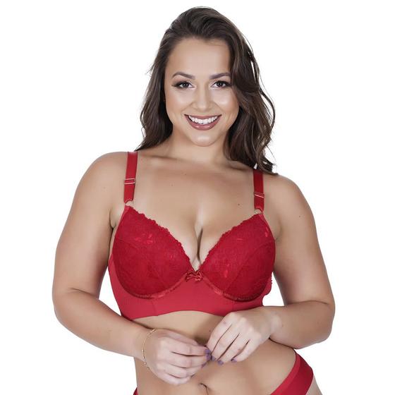 Imagem de Sutiã Plus Size Básico Confortável em Microfibra e Renda Estilo Sedutor - MF1439