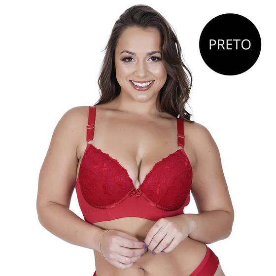 Imagem de Sutiã Plus Size Básico Confortável em Microfibra e Renda Lingerie Dia a Dia Moda de Baixo - MF1439