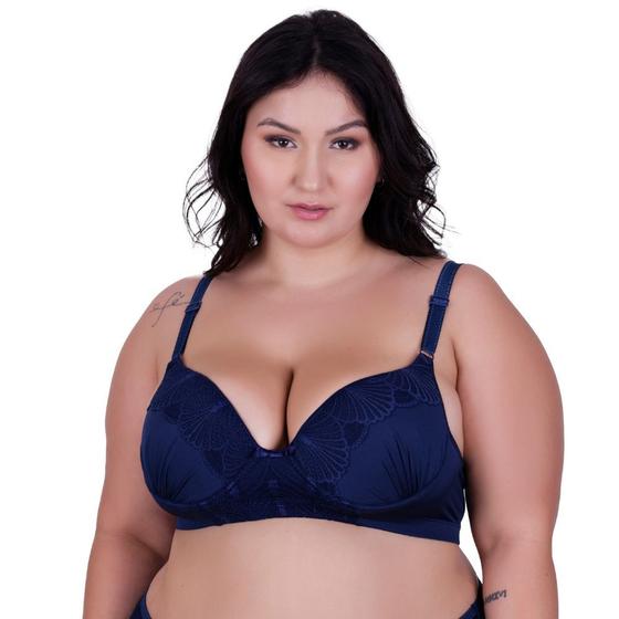 Imagem de Sutiã Plus Size Bojão com Detalhe em Renda Soutien Reforçado Carol