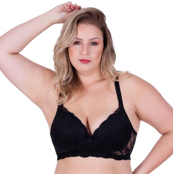 Imagem de Sutiã Plus Size com Bojo e Base em Espuma Feminino Clamar em Renda 4437