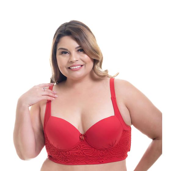 Imagem de Sutiã Plus Size Cropped Microfibra e Renda Vislumbre ref 1019
