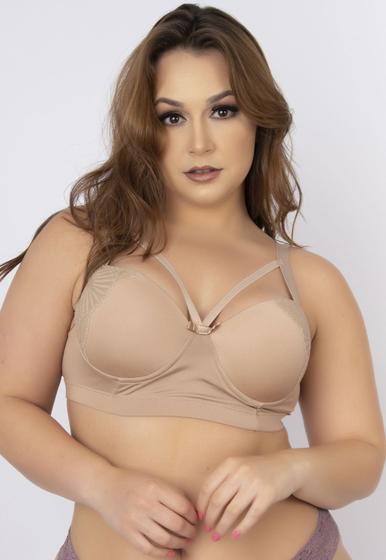 Imagem de Sutiã Plus Size Reforçado com Bojo Renda e Strappy