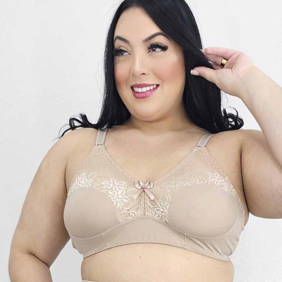 Imagem de Sutiã Plus Size Reforçado de Sustentação Sem bojo Sem aro Fecho Confortável