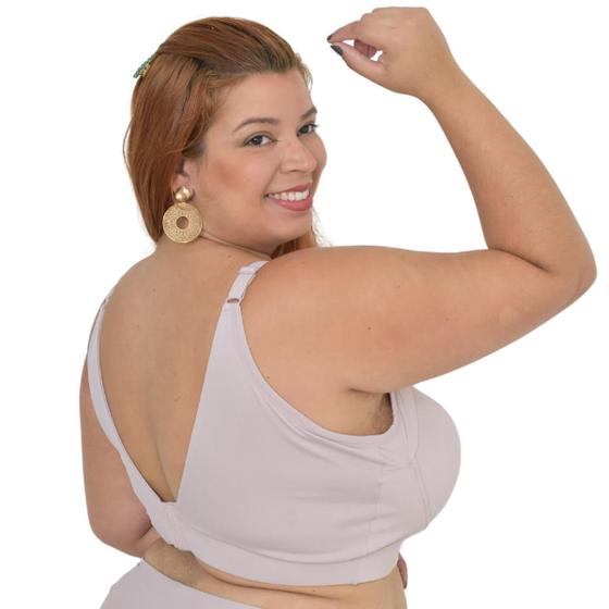 Imagem de Sutiã Plus Size Reforçado Decote V Frente e Costas Com Aro e Bojo Laterais Largas - Corpo Nu 549