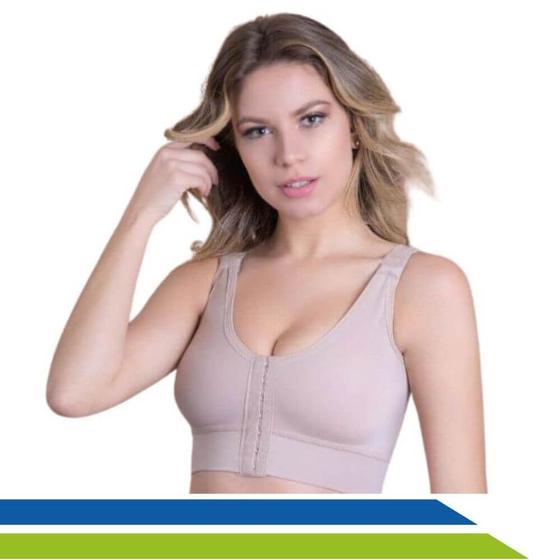 Imagem de Sutiã Pós-Cirúrgico com Base Reforçada Alça Regata com Regulagem Mamoplastia New Form